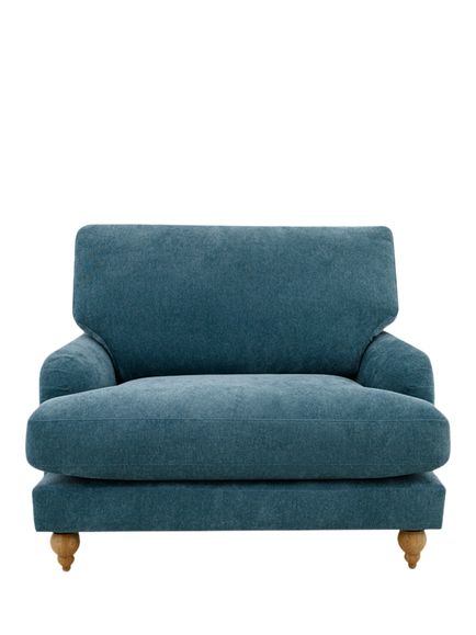 John Lewis OUTLET Clover Armchair, Light Leg, Like New, Chunky Chenille Teal, Chunky Chenille Teal