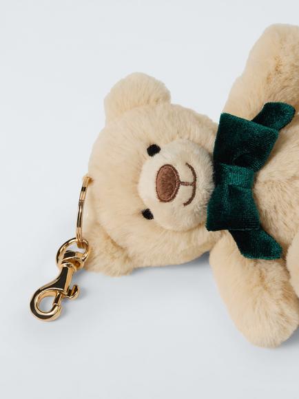John Lewis Velvet Bow Lewis Bear Bag Charm - view 2, Brown