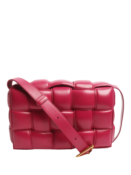 Pre-loved Bottega Veneta Padded Cassette Leather Shoulder Bag, Cinnabar Purple, Cinnabar