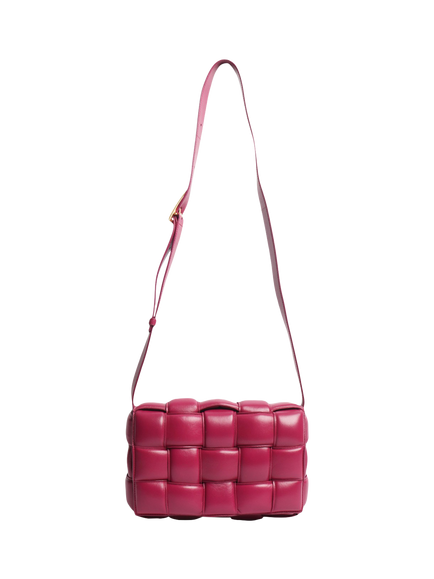 Pre-loved Bottega Veneta Padded Cassette Leather Shoulder Bag, Cinnabar Purple - view 2, Cinnabar