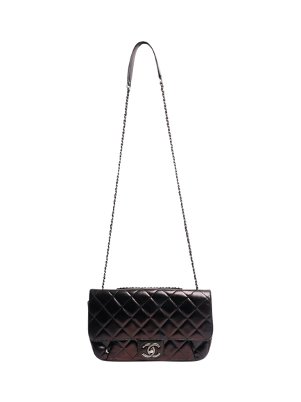 Pre-loved CHANEL Quilted Lambskin Flap Shoulder Bag, Black - view 2, Black