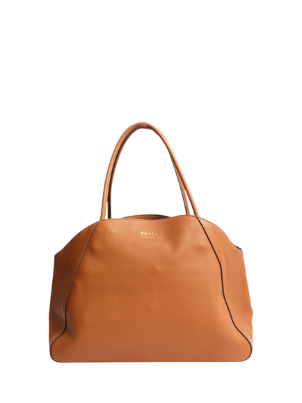 Pre-loved Prada Leather Shoulder Bag, Brown, Brown