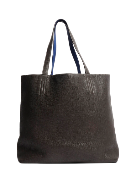 Pre-loved Hermès Reversible Leather Tote Bag, Grey/Blue, Grey/Blue