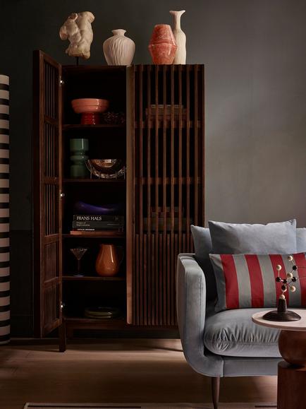 Swoon Klaus Display Cabinet, Walnut/Brass - view 2, Walnut And Brass
