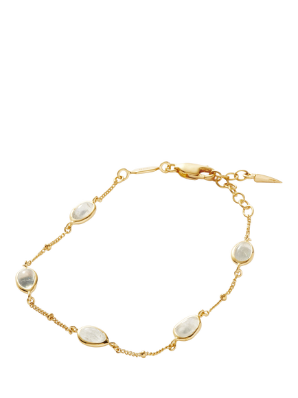 Missoma Moonstone Charm Bracelet, Gold - view 2, Gold