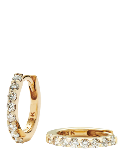 Missoma 14ct Yellow Gold Diamond Huggie Hoops Earrings, Gold, Gold