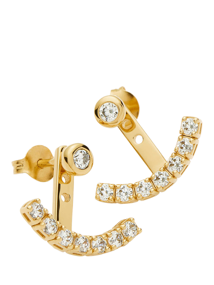Missoma Tennis Ear Jacket Stud Earrings, Gold