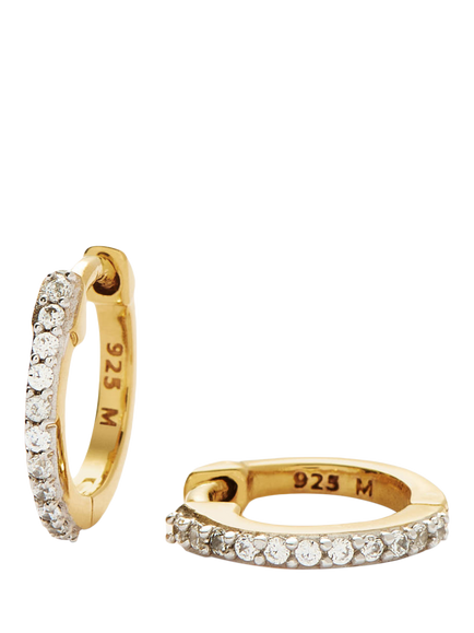 Missoma Pavé Crystal Mini Hoop Earrings, Gold, Gold