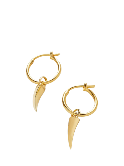 Missoma Mini Claw Charm Hoop Earrings, Gold, Gold