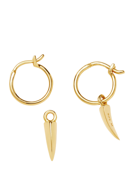 Missoma Mini Claw Charm Hoop Earrings, Gold - view 2, Gold