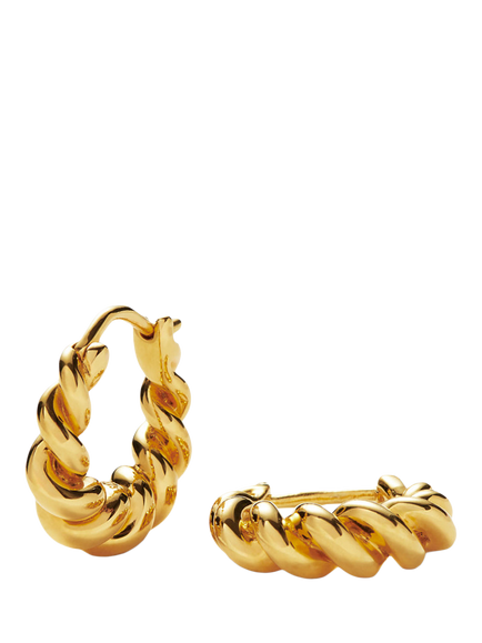 Missoma Textured Rope Hoop Earrings, Gold, Gold