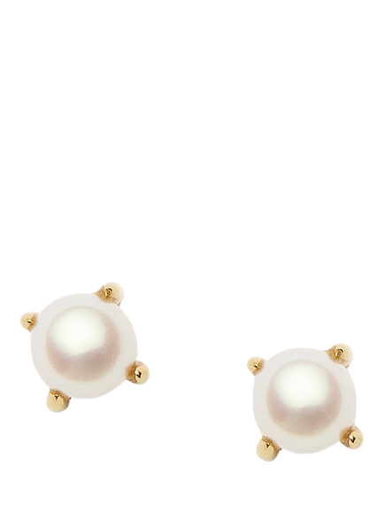 Missoma Pearl Stud Earrings, Gold/White, Gold/White