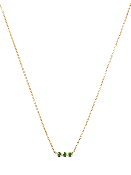 Missoma Emerald Solitaire Trio Necklace, Gold, Gold