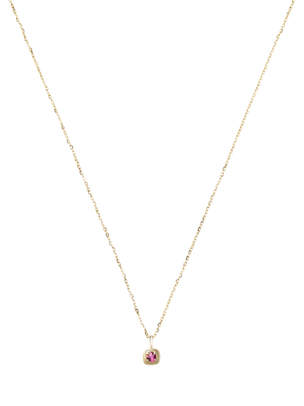 Missoma 14ct Yellow Gold Birthstone Pendant Necklace, Tourmaline/October, Tourmaline/October