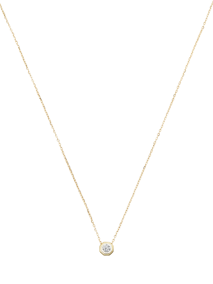 Missoma 14ct Yellow Gold Solitaire Diamond Necklace, Gold, Gold