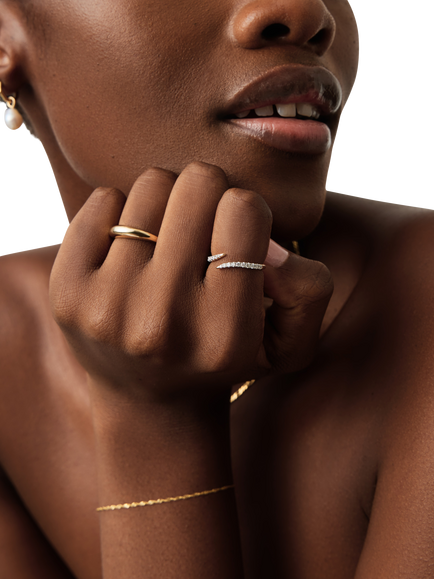 Missoma Fine Open Claw Diamond Ring, Gold - view 2, Gold