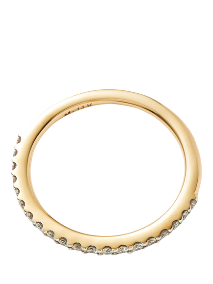 Missoma 14ct Yellow Gold Diamond Half Eternity Ring, Gold - view 2, Gold