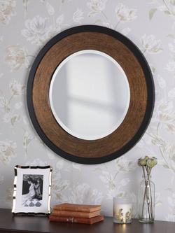 Laura Ashley Cara Round Wood Wall Mirror, 60cm, Mottled Bronze - view 2, Mottled Bronze