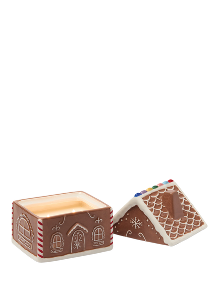 Paddywax Gingerbread House 2 Wick Candle, 270g - view 2, Orange
