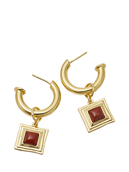 Daisy London Jasper Drop Earrings, Gold, Gold
