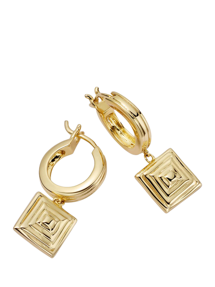 Daisy London 18ct Gold Plated Huggie Hoop Earrings, Gold, Gold
