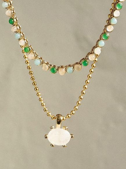 Daisy London Moonstone Claw Necklace, Gold - view 2, Gold