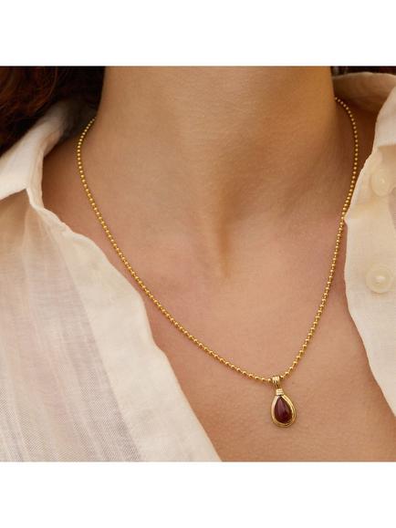 Daisy London Jasper Necklace, Gold - view 2, Gold