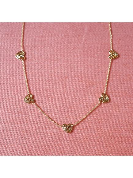 Daisy London 18ct Gold Plated Scribble Heart Charm Necklace, Gold - view 2, Gold