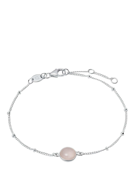 Daisy London Sterling Silver Rose Quartz Bracelet, Silver, Silver