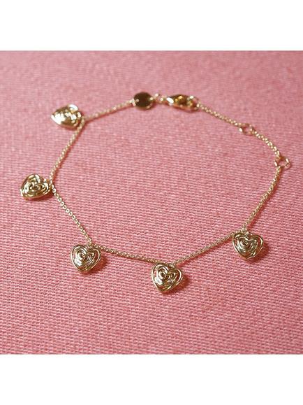 Daisy London 18ct Gold Plated Scribble Heart Charm Bracelet, Gold - view 2, Gold