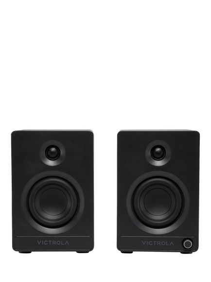Victrola Tempo Bluetooth Bookshelf Speakers, Black, Black