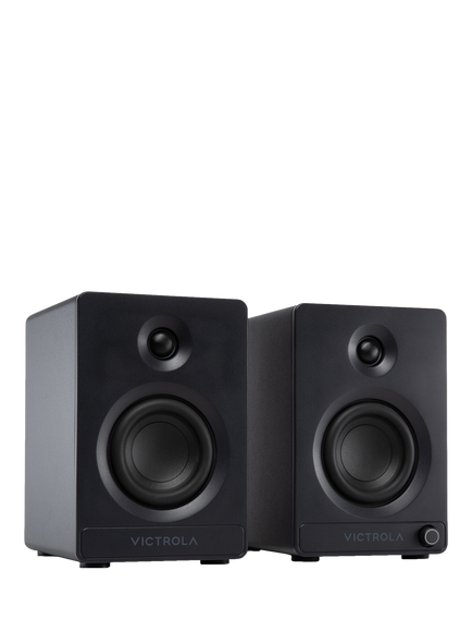 Victrola Tempo Bluetooth Bookshelf Speakers, Black - view 2, Black