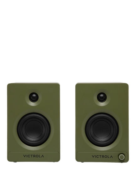 Victrola Tempo Bluetooth Bookshelf Speakers, Green, Green