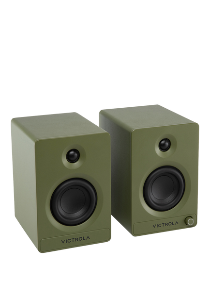 Victrola Tempo Bluetooth Bookshelf Speakers, Green - view 2, Green