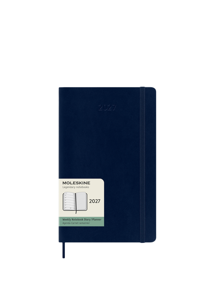 Moleskine 12 Month Weekly Diary/Planner 2027, Soft Cover, Blue, Blue Mid