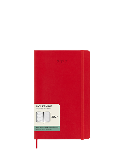Moleskine 12 Month Weekly Diary/Planner 2027, Soft Cover, Red, Red Mid