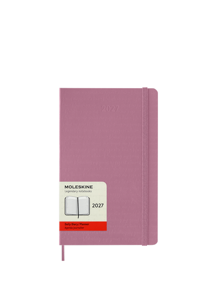 Moleskine 12 Month Daily Diary/Planner 2027, Hard Cover, Pink, Pink Mid