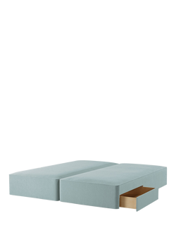 John Lewis OUTLET Pocket Sprung 2 Drawer Divan Base, Super King Size, Soft Touch Chenille Duck Egg