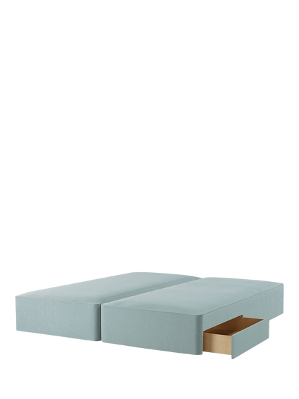John Lewis OUTLET Pocket Sprung 2 Drawer Divan Base, Super King Size, Soft Touch Chenille Duck Egg
