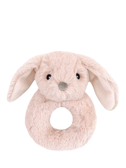 Mon Ami Faith Bunny Plush Rattle, Pink, Pink