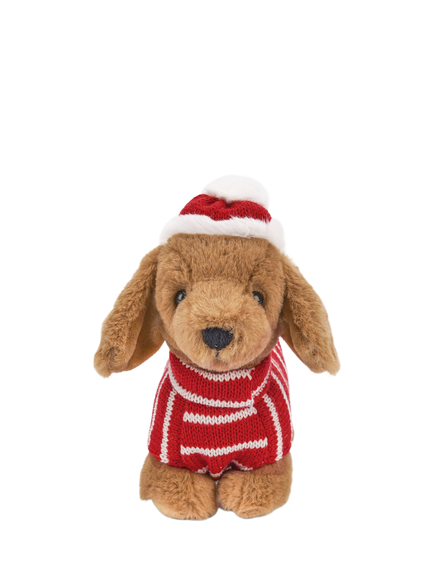Mon Ami Jingle the Dachshund Christmas Plush Soft Toy, Multi
