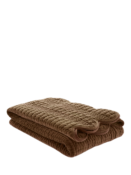 Laura Ashley Scallop Bedspread, Brown Chocolate