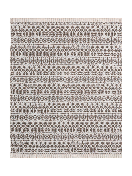 Laura Ashley Selsey Fair Isle Throw, Medium Brown