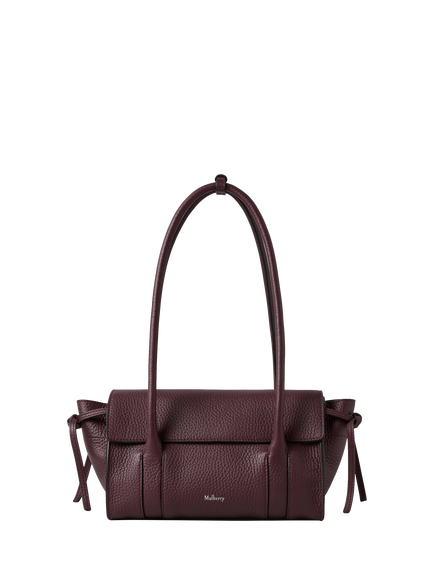 Mulberry Mini Soft Bayswater Heavy Grain Leather Shoulder Bag, Black Cherry