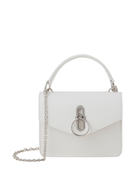 Mulberry Small Amberley Leather Crossbody Bag, White, White