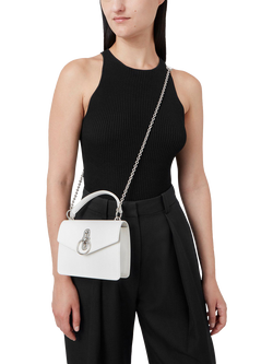 Mulberry Small Amberley Leather Crossbody Bag, White - view 2, White