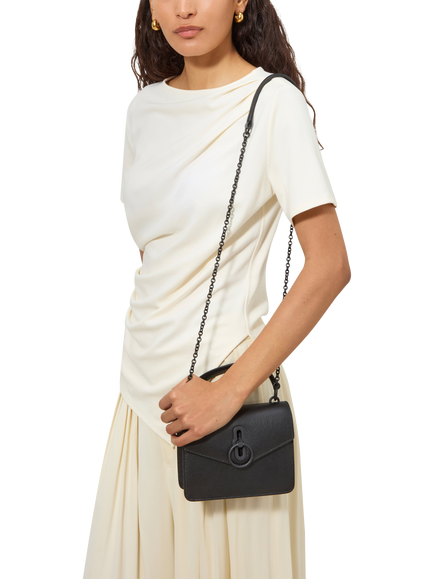 Mulberry Small Amberley Leather Crossbody Bag, Black - view 2, Black