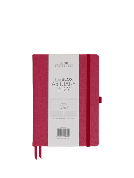 BLOX A5 Diary 2027, Pink Raspberry, Pink Raspberry