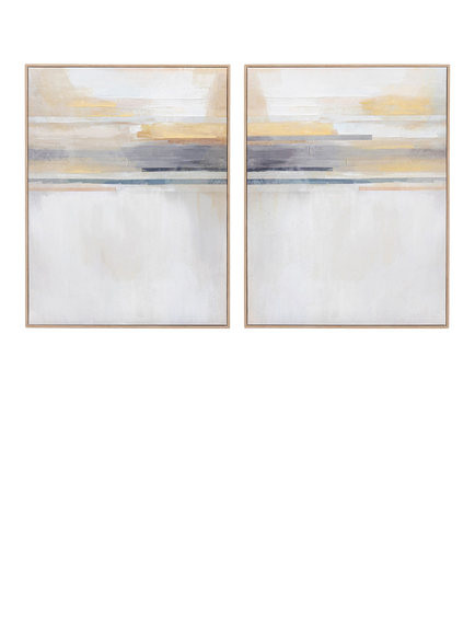 Gallery Direct 'Modern Sunset' Framed Canvas Prints, Set of 2, 90 x 70cm, Multi Multi