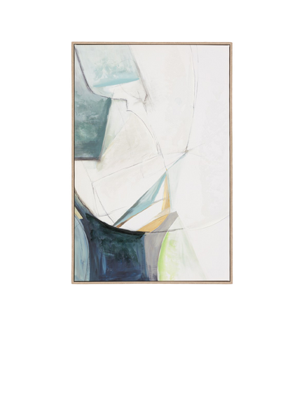 Gallery Direct 'Sketched Lines' Framed Canvas Print, 90 x 60cm, Teal, Multi Multi